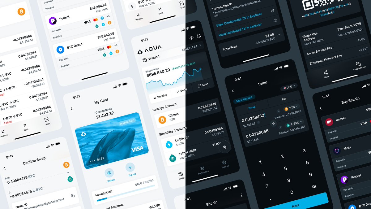 Sneak preview of the new <a href="/AquaBitcoin/">AQUA Wallet</a> UI that we're working on. Completely rebuilt and streamlined from the ground up. 👀