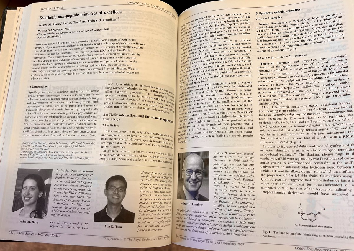 Recent visit to Cleveland Public Library open house celebrating 100yr mark, I stumbled into periodicals and re-discovered why printed journal collections inspire!!  Grabbed ChemRev 2007 issue to find Andrew Hamilton PPI review…challenges to drug PPI’s continue in 2025!