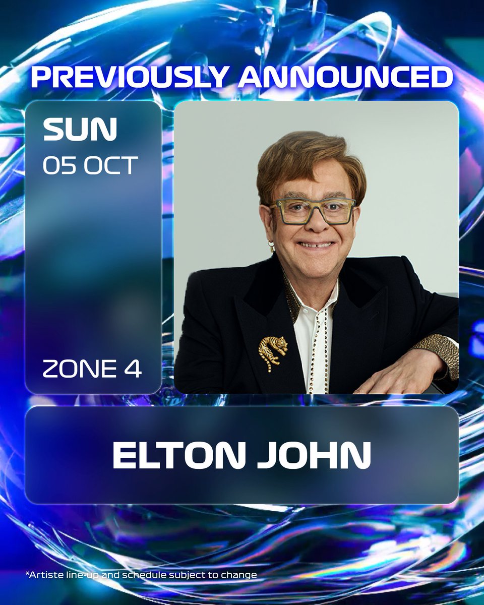 In addition to the previously announced headliners, G-DRAGON and Elton John: