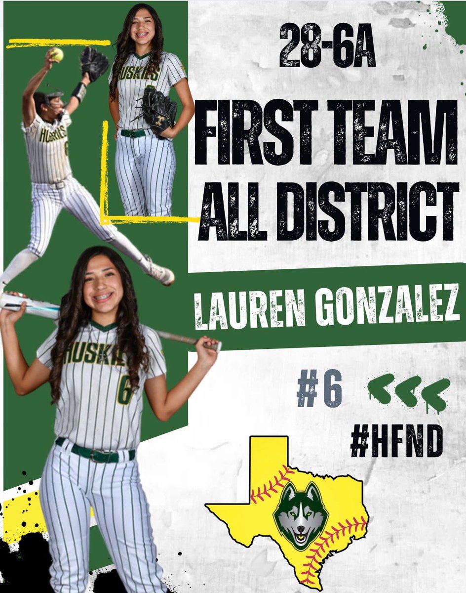 Huge congratulations to Lauren Gonzalez
for earning 28-6A 1st Team All- District for the 24-25 softball season! 
We’re so proud of you! Keep working hard, kid! 🥎🐕
#HFND #holmessoftball