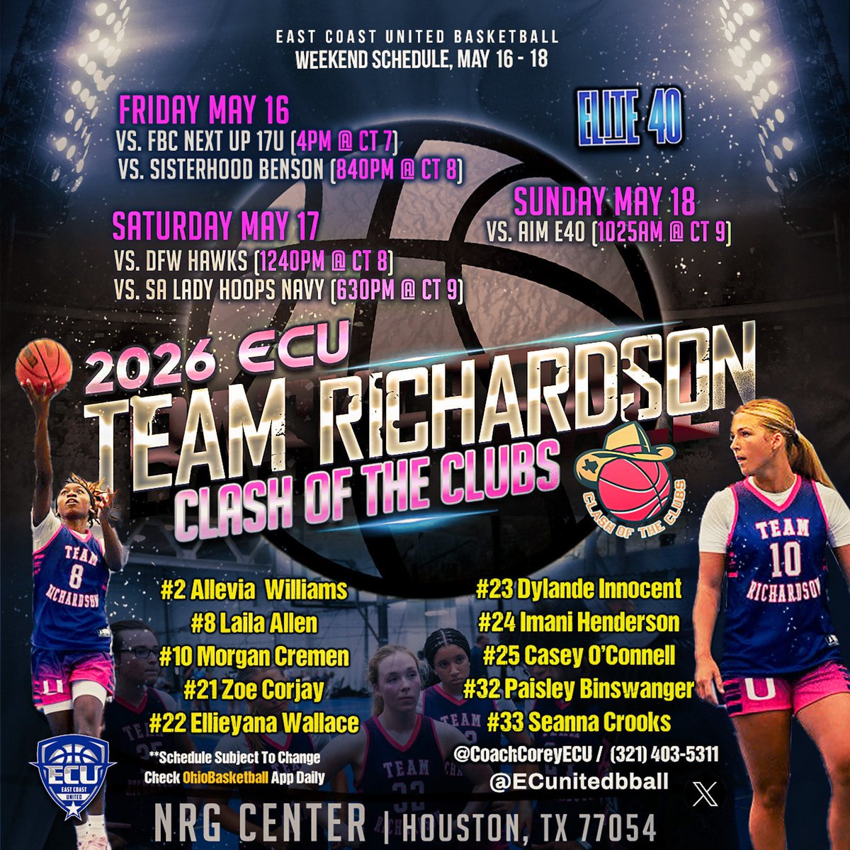 Casey O’Connell (@caseyoconnell33) on Twitter photo Been head down for the last couple of weeks now it’s wheels up to Texas🏀✈️ Coaches if you are in Houston come check us out. You won’t be disappointed! <a href="/CoachCoreyECU/">Coach Corey ECU</a> <a href="/ECunitedbball/">eastcoastunited</a> <a href="/EJMurray8/">EJ Murray</a> <a href="/Elite40League/">Elite 40 League</a> <a href="/SUTSReport/">SUTS Report</a> <a href="/SAthletesLBB/">Sleeper Athletes Ladies Basketball</a> <a href="/PGHFlorida/">Prep Girls Hoops Florida</a> Been head down for the last couple of weeks now it’s wheels up to Texas🏀✈️ Coaches if you are in Houston come check us out. You won’t be disappointed! <a href="/CoachCoreyECU/">Coach Corey ECU</a> <a href="/ECunitedbball/">eastcoastunited</a> <a href="/EJMurray8/">EJ Murray</a> <a href="/Elite40League/">Elite 40 League</a> <a href="/SUTSReport/">SUTS Report</a> <a href="/SAthletesLBB/">Sleeper Athletes Ladies Basketball</a> <a href="/PGHFlorida/">Prep Girls Hoops Florida</a>