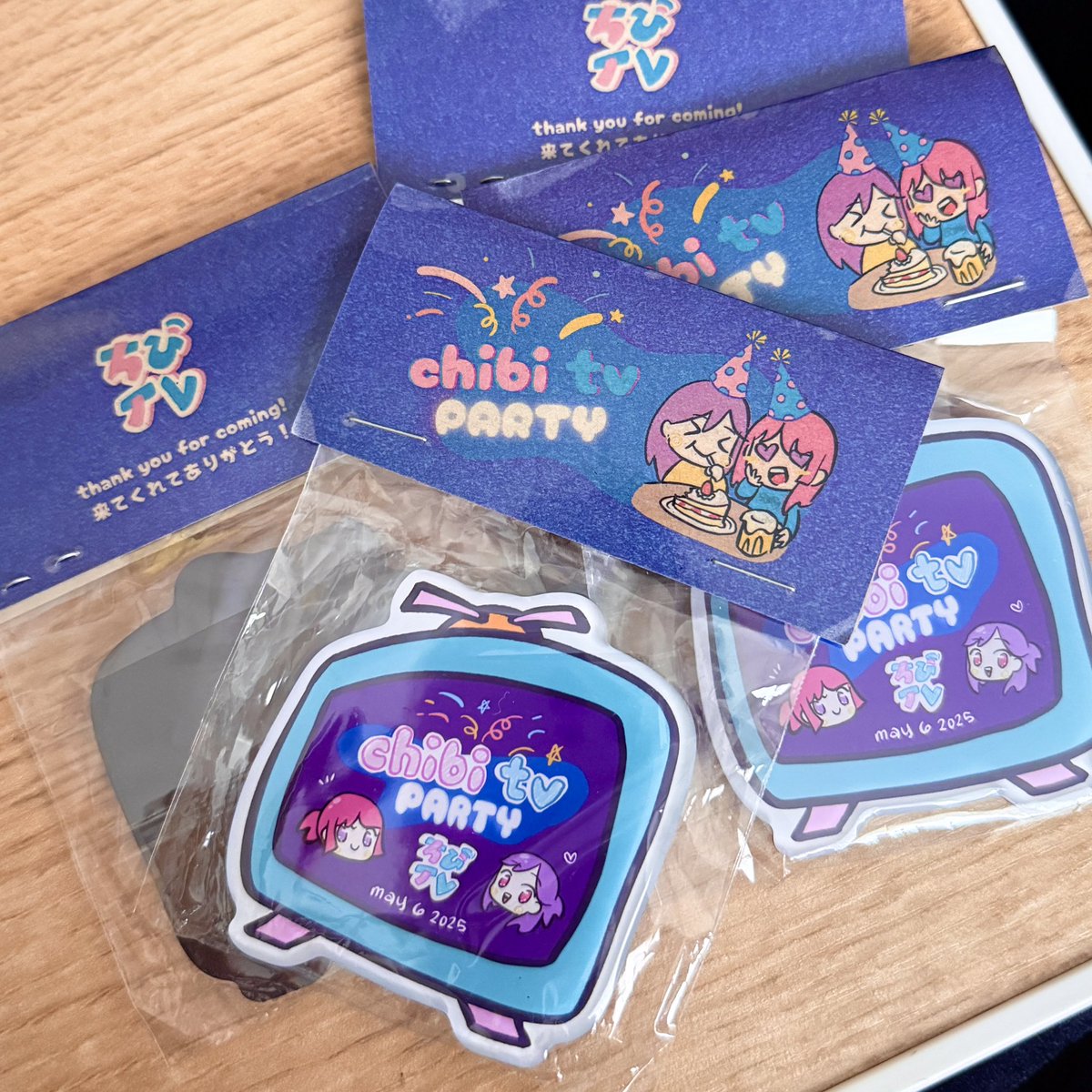 chibiitv's tweet image. magnetic chibi tv party favors we made for our guests
ちびテレビパーティーの参加者のために作ったお土産のマグネット
see you guys again 🥳🩷 また今度ね