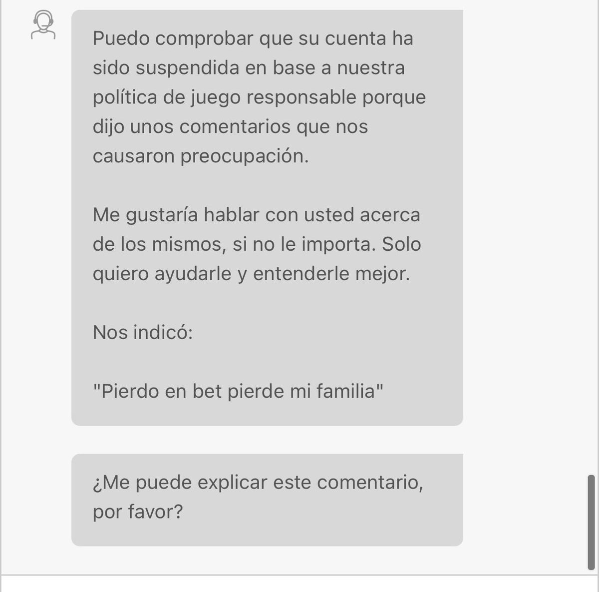 Banda, no pongan en el chat de casino en vivo: “Pierdo en bet, pierde mi familia”. 🥲