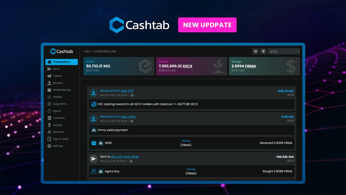Cashtab (@cashtabwallet) on Twitter photo Notice something different? 👀
Cashtab’s header just got a clean new look! 👌 Notice something different? 👀
Cashtab’s header just got a clean new look! 👌