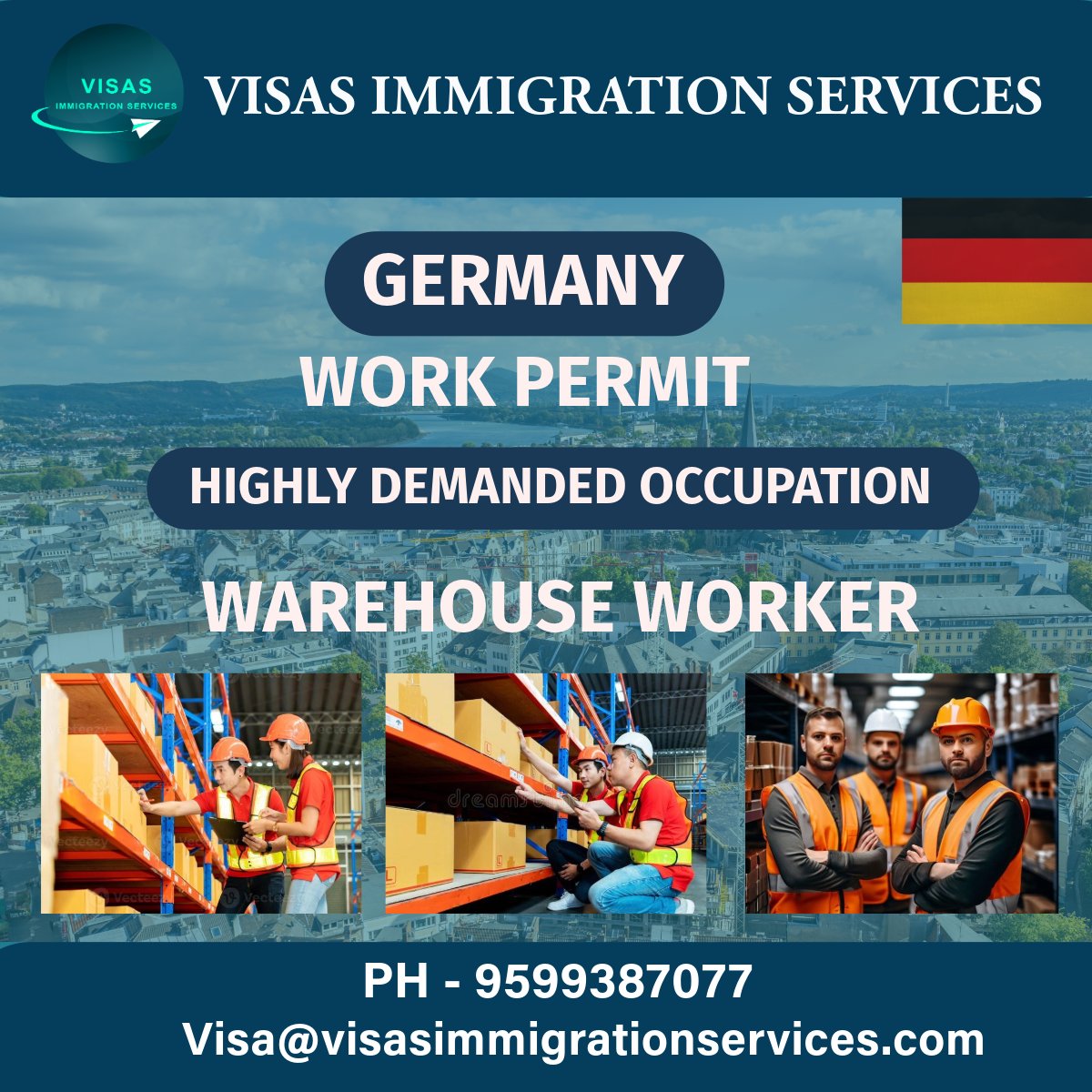 ServicesVisas's tweet image. Germany is hiring warehouse workers!
If you’re skilled in logistics, packing, or inventory, apply now for your German work permit and step into a secure career in Europe. 📦🛠️
#WorkInGermany #GermanyWorkPermit #WarehouseJobsGermany #GermanyHiring
#LogisticsJobs