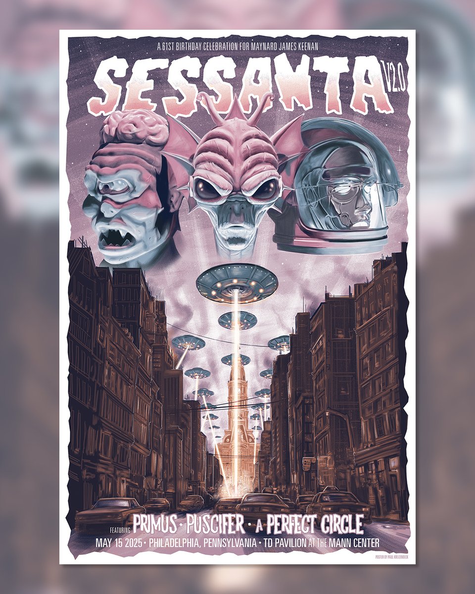 puscifer's tweet image. Tonight’s Sessanta performance at the TD Pavilion at the Mann Center features these exclusive merch items (Doors open at 6:30 pm, show starts at 8 pm sharp).
#puscifer #primus #aperfectcircle #sessanta