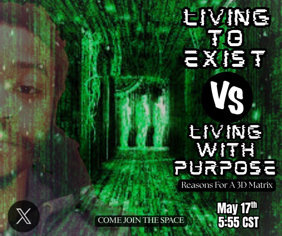 PrezzyVerse's tweet image. What’s good peeps! What does it mean to live a life that’s purposeful? Do you give your life purpose? Is staying present an aspect of living to exist and if so can that in itself be a form of purpose? Lets Vibe✨

Saturday, 5:55 pm CST.

📸:@itsPeace4eva