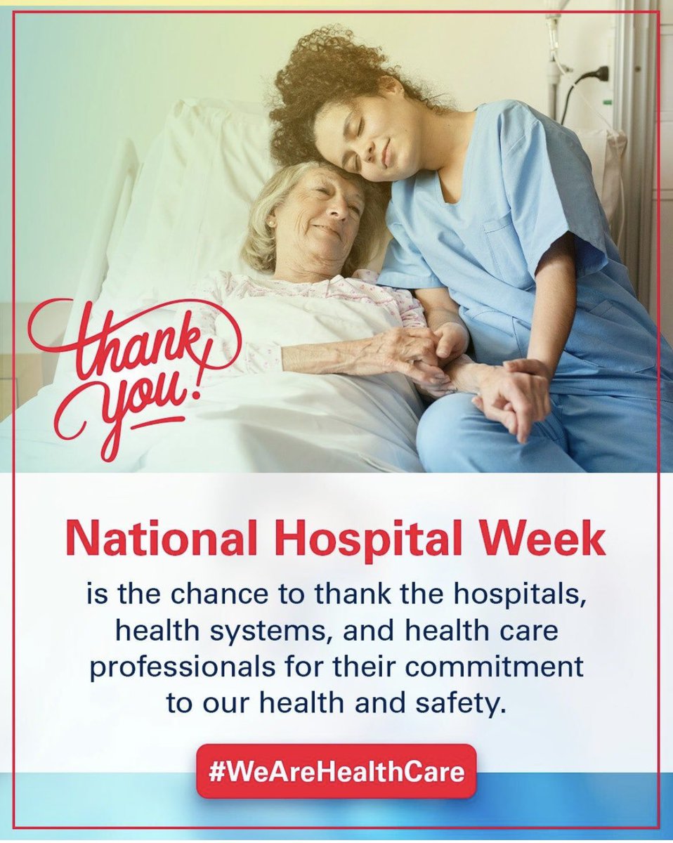 Burlington_Medical (@burlington_med) on Twitter photo This week, we're honoring hospitals and healthcare professionals.
From emergency rooms to imaging suites, your dedication keeps us safe and cared for 24/7.
đź’™ Thank you
#WeAreHealthcare #NationalHospitalWeek #AmericanHospitalAssociation
Art courtesy of <a href="/ahahospitals/">American Hospital Association</a> This week, we're honoring hospitals and healthcare professionals.
From emergency rooms to imaging suites, your dedication keeps us safe and cared for 24/7.
đź’™ Thank you
#WeAreHealthcare #NationalHospitalWeek #AmericanHospitalAssociation
Art courtesy of <a href="/ahahospitals/">American Hospital Association</a>