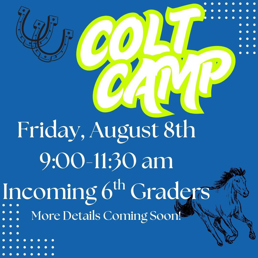 Bryan Calvert (@bryancalvert3) on Twitter photo Mark your calendars! COLT CAMP 2025! Incoming 6th Grade Students are invited to attend Colt Camp on Friday, August 8th. More details coming soon! <a href="/CmsColts/">Colleyville Middle School</a> <a href="/OCTaylorTigers/">O.C. Taylor Elem</a> <a href="/CESCowboys/">Colleyville Elementary School</a> <a href="/BESTexans/">BESTexans</a> <a href="/HesParents/">HES Parents</a> Mark your calendars! COLT CAMP 2025! Incoming 6th Grade Students are invited to attend Colt Camp on Friday, August 8th. More details coming soon! <a href="/CmsColts/">Colleyville Middle School</a> <a href="/OCTaylorTigers/">O.C. Taylor Elem</a> <a href="/CESCowboys/">Colleyville Elementary School</a> <a href="/BESTexans/">BESTexans</a> <a href="/HesParents/">HES Parents</a>