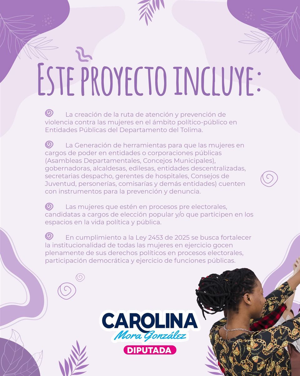 carolinamoratol's tweet photo. Agradecida con Dios y con mi partido porque como Diputada  del #Tolima, logramos tener iniciativas que promuevan el respeto para las mujeres que ejercen liderazgos en la region.
Agradecerle a mi Gobernadora @AdrianaMatizTol por sancionar este proyecto que hoy es Ordenanza. 💙 https://t.co/7DOIoEBOzv
