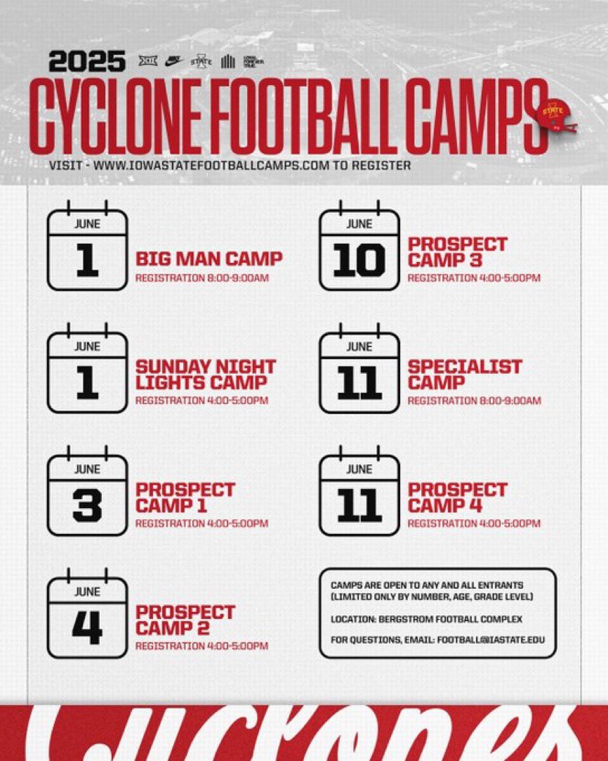 Thank you <a href="/CoachKelley52/">Dantrell Kelley</a> for the camp invite!! <a href="/JHSFball/">Johnston Football</a>  <a href="/CycloneFB/">Iowa State Football</a>
