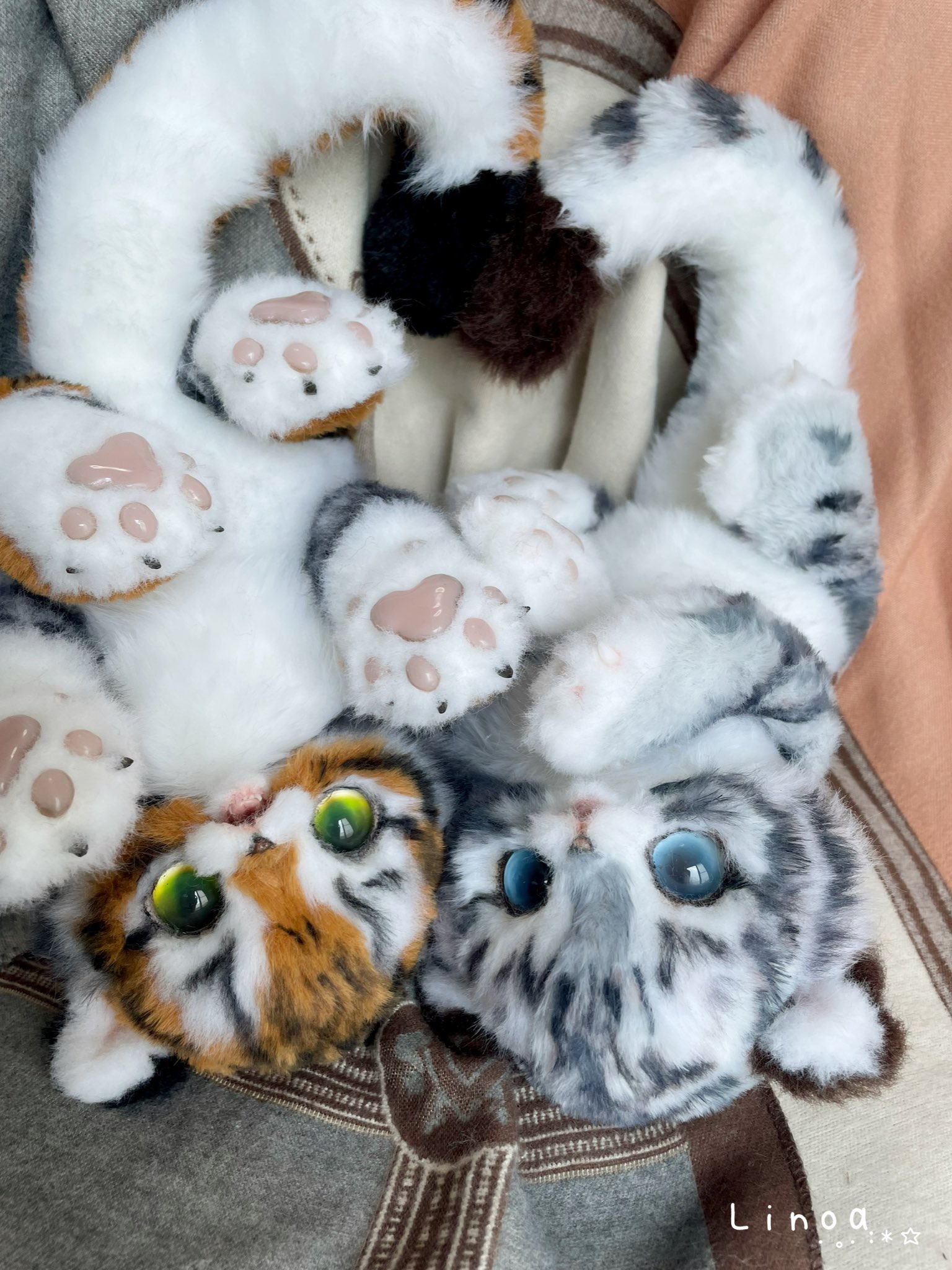 雪狐ケモノ 弟狐 アートドール ぬいぐるみ ぬいぐるみ ケモノの