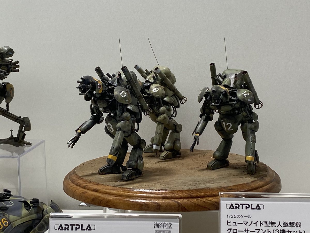 KATOOO_T's tweet image. 海洋堂のマシーネンコーナー、完成品の数がスゴい🤩