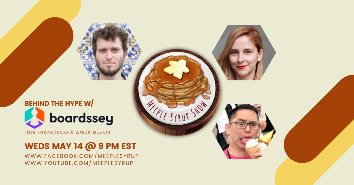 🎲✂️

This Wednesday at 9 PM EST, <a href="/SenFoongLim/">Sen-Foong Lim</a> explores <a href="/boardssey_com/">Boardssey</a> and all of the tools the devs purpose-built for tabletop designers to prototype and present their games to prospective publishers. Join us live on facebook.com/MeepleSyrup or youtube.com/MeepleSyrup