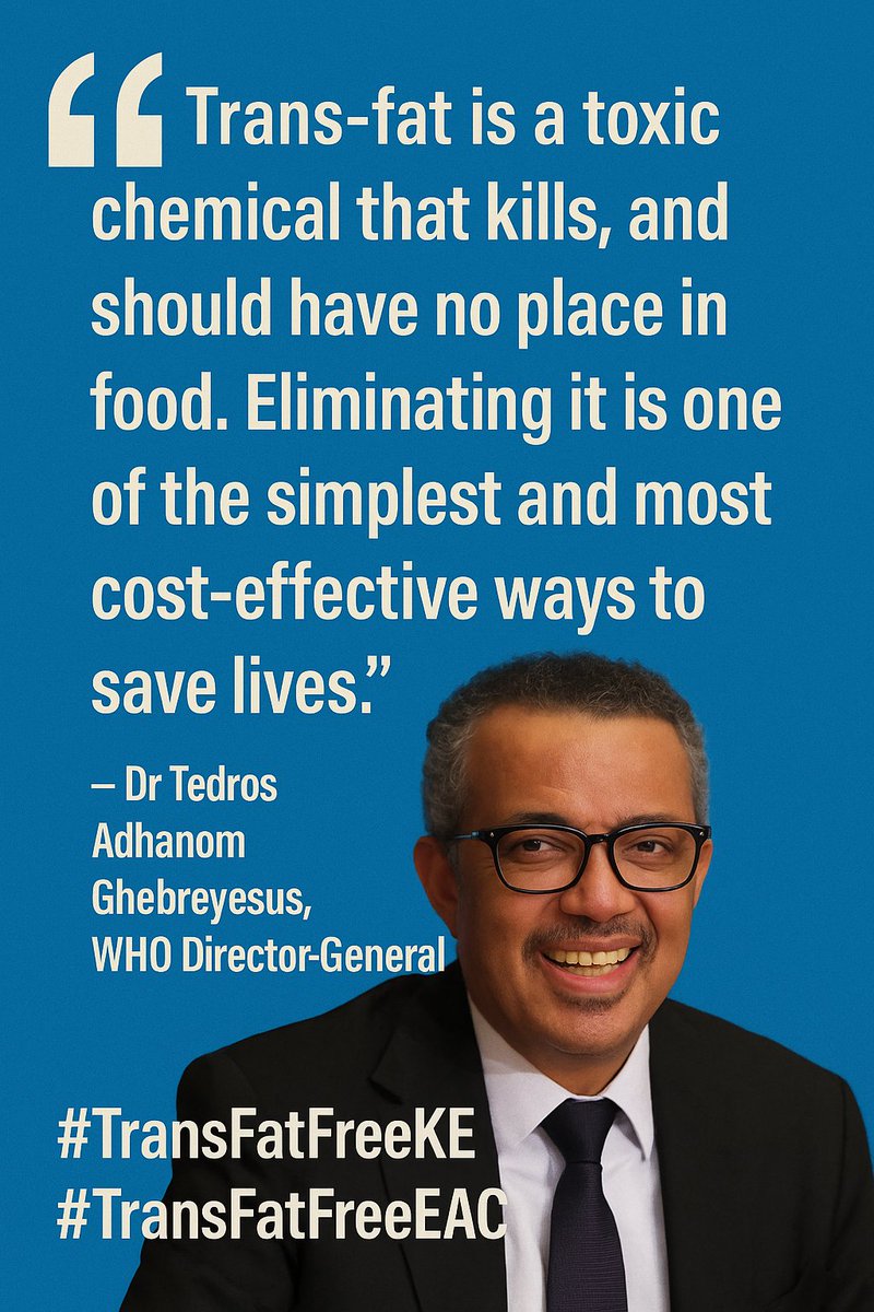 NAKURU MAYOR (@morgan_ke1) on Twitter photo What <a href="/DrTedros/">Tedros Adhanom Ghebreyesus</a> had to say about the toxic Trans-fat.
#TransFatFreeKE
#TransFatFreeEAC What <a href="/DrTedros/">Tedros Adhanom Ghebreyesus</a> had to say about the toxic Trans-fat.
#TransFatFreeKE
#TransFatFreeEAC