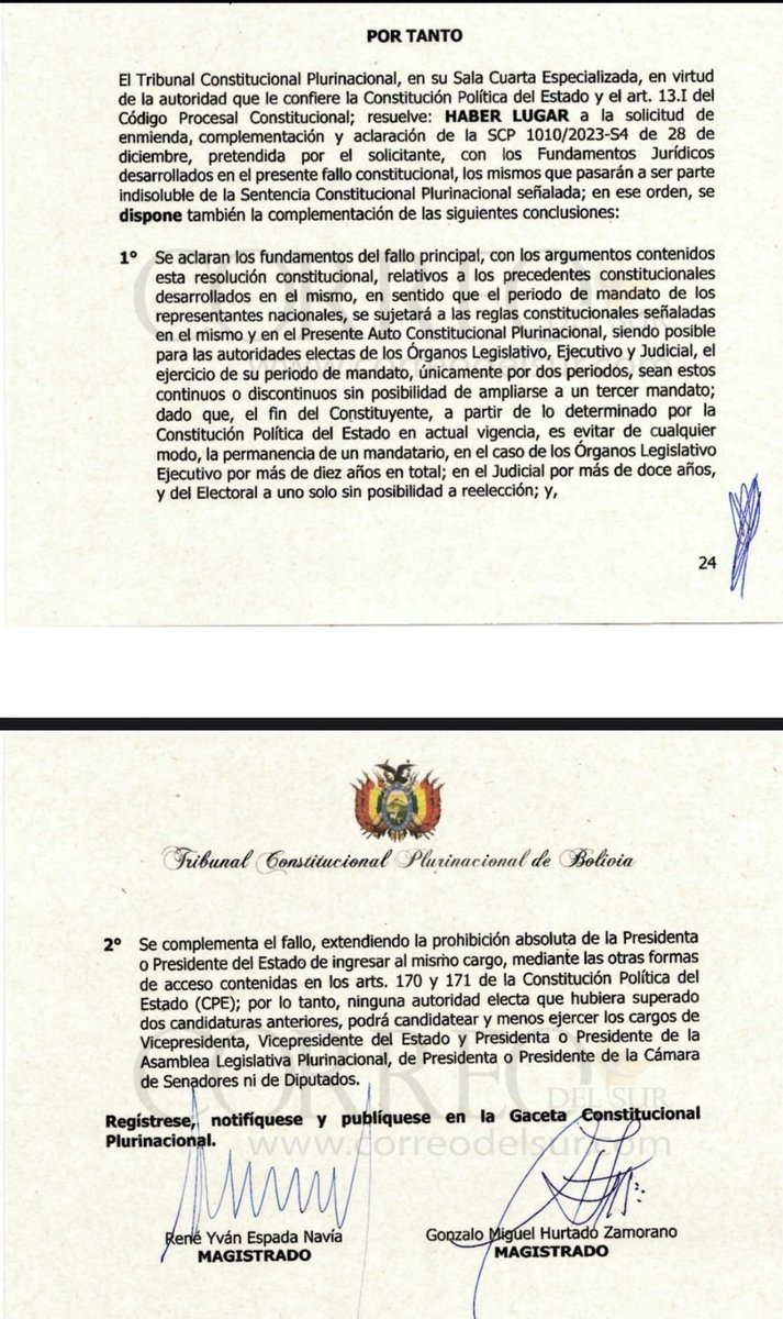 Esto es Grave! 
El TCP esta debatiendo una acción de inconstitucionalidad para habilitar a Evo Morales.
Será coincidencia que Luis Arce haya declinado a su candidatura. 
¡Se van a unir!