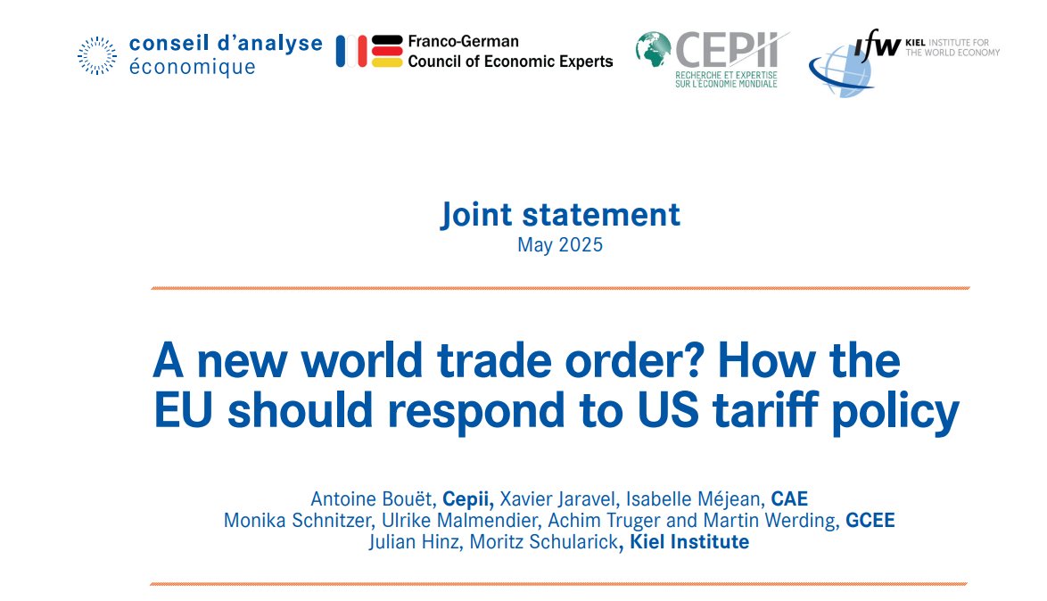 Kiel Institute (IfW Kiel) (@kielinstitute) on Twitter photo Trump’s 'Liberation Day' marks a retreat from multilateralism. In this joint statement with <a href="/GCEE_en/">German Council of Economic Experts</a> <a href="/CAEinfo/">Conseil d'analyse économique</a> <a href="/CEPII_Paris/">CEPII</a> the authors call on the EU to respond with strategic retaliation, support for EU firms & leadership in defending open trade 👉 ifw-kiel.de/publications/a… Trump’s 'Liberation Day' marks a retreat from multilateralism. In this joint statement with <a href="/GCEE_en/">German Council of Economic Experts</a> <a href="/CAEinfo/">Conseil d'analyse économique</a> <a href="/CEPII_Paris/">CEPII</a> the authors call on the EU to respond with strategic retaliation, support for EU firms & leadership in defending open trade 👉 ifw-kiel.de/publications/a…