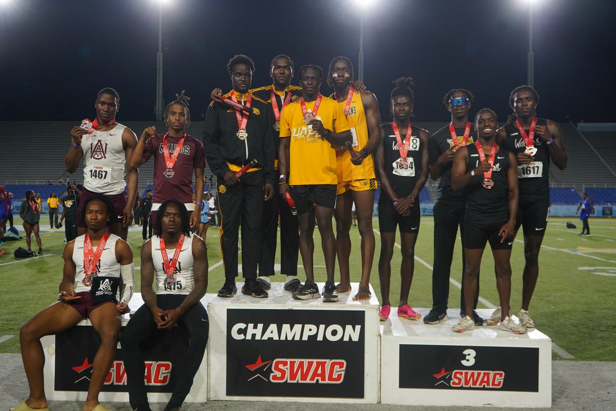 Southwestern Athletic Conference (@theswac) on Twitter photo Menโs 4x100m Relay is in the books ๐
๐ฅArkansas-Pine Bluff - @uapblionstfxc | SWACโญ๏ธ
๐ฅAlabama A&M - <a href="/aamutfxc/">AAMU Track and Field/XC</a>
๐ฅBethune-Cookman - @bcuxctf
#SWACOTF | #BuildingChampionsForLife Menโs 4x100m Relay is in the books ๐
๐ฅArkansas-Pine Bluff - @uapblionstfxc | SWACโญ๏ธ
๐ฅAlabama A&M - <a href="/aamutfxc/">AAMU Track and Field/XC</a>
๐ฅBethune-Cookman - @bcuxctf
#SWACOTF | #BuildingChampionsForLife