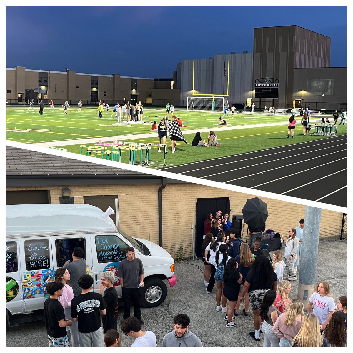 Great night with the #olchspride Class of 2025 Senior Sunset 💚 Photo booth, ice cream truck, slideshow, raffles, and more. Looking forward to graduation next week!