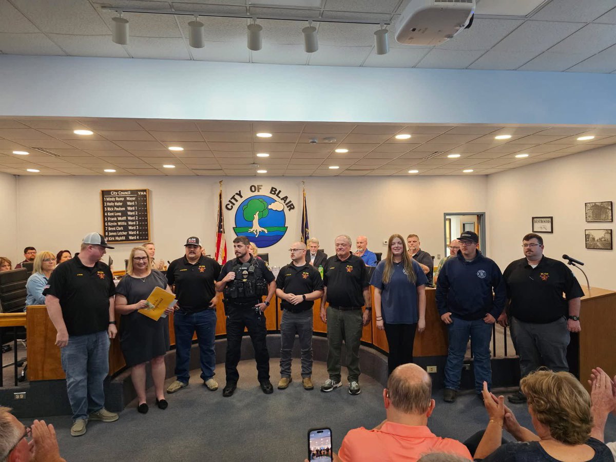 Capt. Jeremy Kinsey (@captkinseylvpd) on Twitter photo Very proud of our own <a href="/BlairPolice/">Blair Police Department</a> Officer Brandon Guern and the members of the Blair Volunteer Fire Department who were honored tonight for saving the life of a heart attack victim a couple of weeks ago! Your quick actions were heroic and worthy of this recognition. #teamwork Very proud of our own <a href="/BlairPolice/">Blair Police Department</a> Officer Brandon Guern and the members of the Blair Volunteer Fire Department who were honored tonight for saving the life of a heart attack victim a couple of weeks ago! Your quick actions were heroic and worthy of this recognition. #teamwork