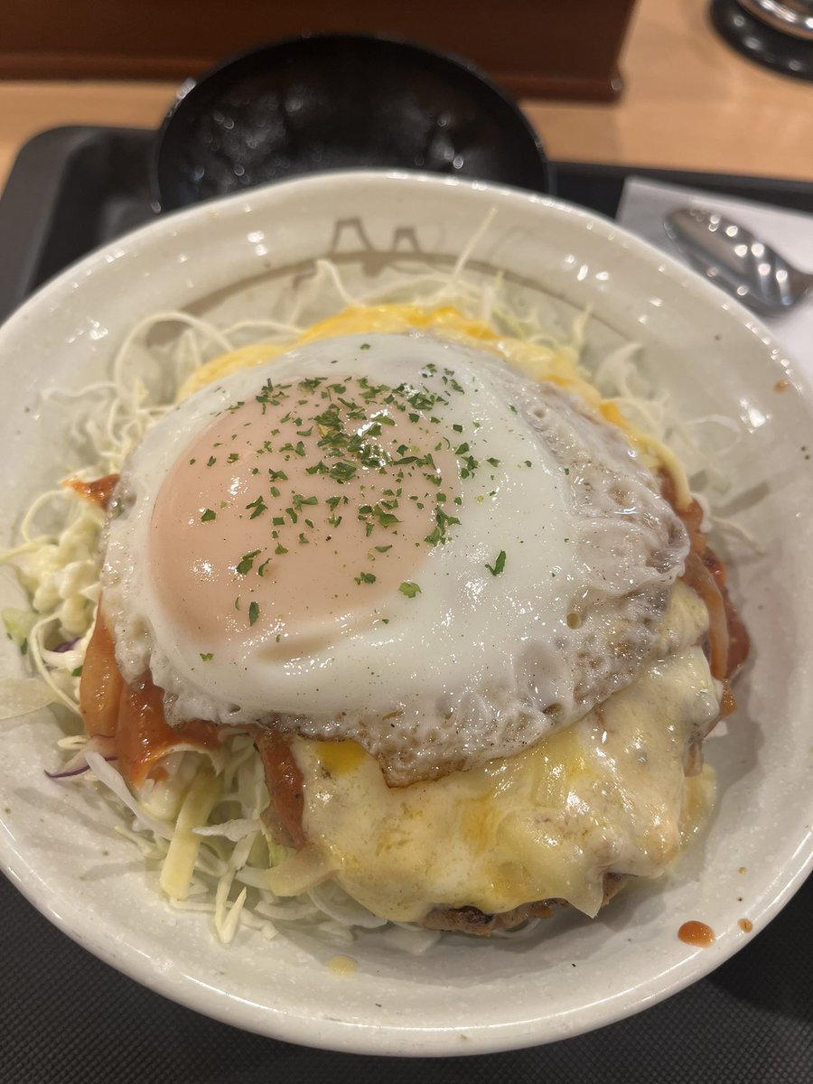 ハンバーガー食べたくなって、チーズバーガー食べてみました🙄

#松屋
#チーズバーガー丼