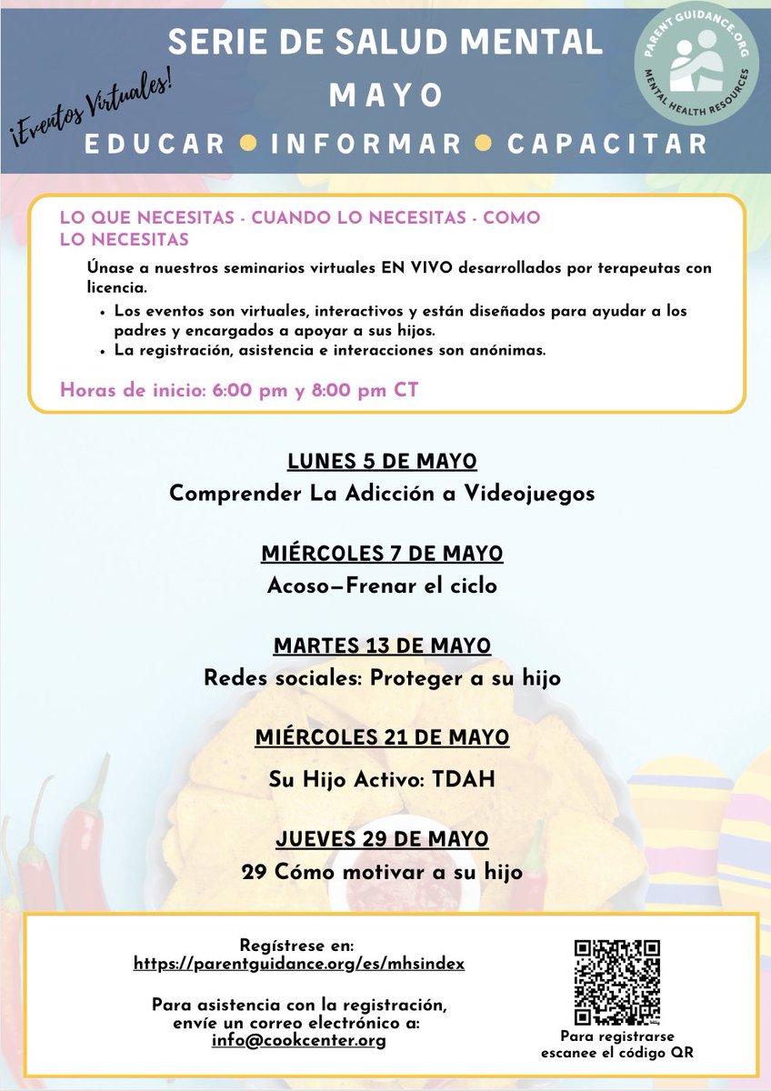 Social and Emotional Learning and Culture - Aldine (@selculture_aisd) on Twitter photo Join us for the following caregiver webinars in May!
<a href="/AldineISD/">Aldine ISD</a>
¡Únase a nosotros en los siguientes seminarios web para cuidadores en mayo! Register/RegĂstrese en: parentguidance.org/mhsindex Para asistencia con la registraciĂłn, envĂe un correo electrĂłnico a: info@cookcenter.org Join us for the following caregiver webinars in May!
<a href="/AldineISD/">Aldine ISD</a>
¡Únase a nosotros en los siguientes seminarios web para cuidadores en mayo! Register/RegĂstrese en: parentguidance.org/mhsindex Para asistencia con la registraciĂłn, envĂe un correo electrĂłnico a: info@cookcenter.org