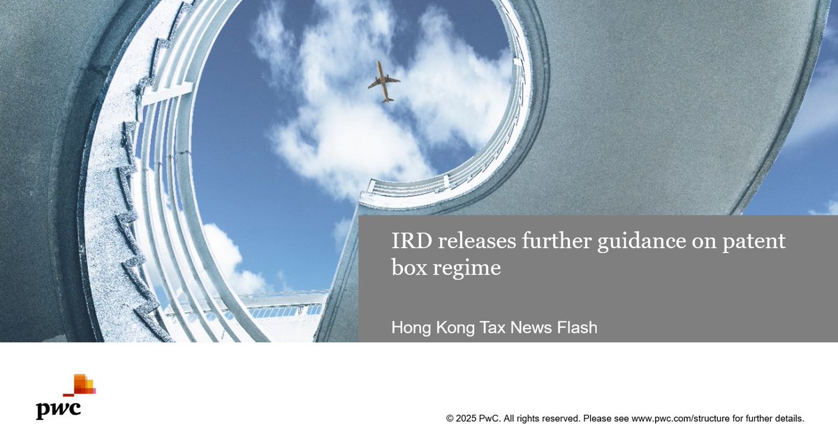 The #IRD recently released illustrative examples of the patent box regime on its website, covering issues such as eligible person, eligible intellectual property (IP), eligible IP income, eligible R&amp;D expenditure and non-eligible expenditure. More: pwchk.com/en/hk-tax-news…