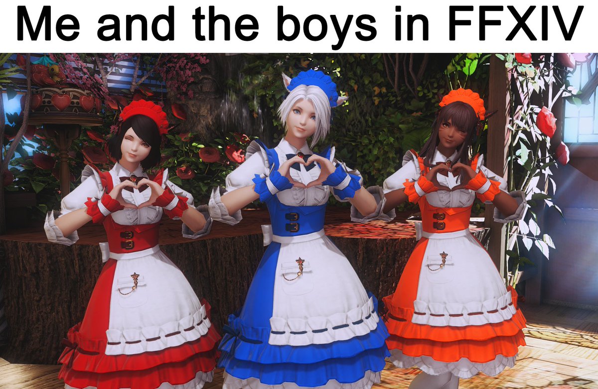 "Me and the boys in FFXIV..." 🐱 ❤️ 💙 🧡

ft. Nobi Paharo - Lamia and Kitsu Katsu - Adamantoise

#FFXIV #FFXIVMemes #FFXIVScreenshots #FFXIVSnaps #FF14 #FF14Memes #FF14SS #EorzeaPhotos #GPose #GPosers #Miqote #ミコッテ