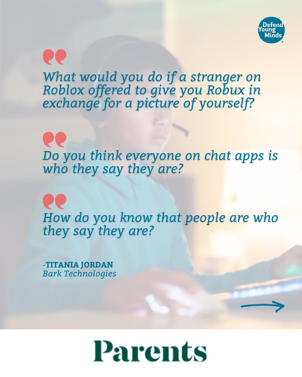 DefendYM's tweet photo. New @parents article reveals that 79% of Gen Alpha play video games weekly making platforms like Roblox, Minecraft, &amp; Fortnite prime spaces for predators to exploit young players.

Full article with more insights from @titaniajordan of @barktechco: https://t.co/5qJcx8Ef6C https://t.co/W3VYIOfDv8