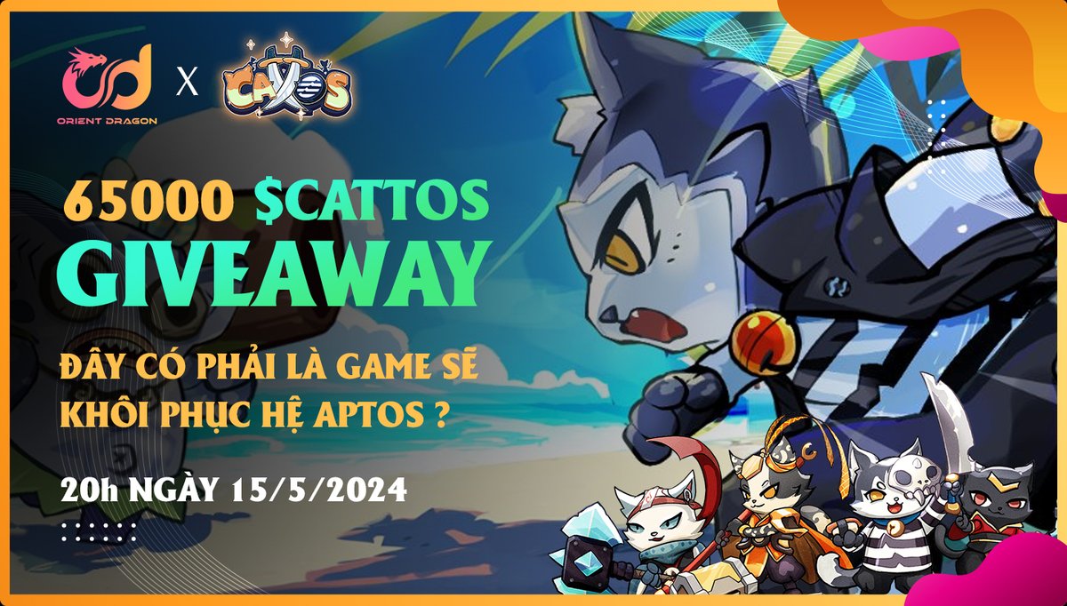 ⁉️Aptos đang rất mờ nhạt - và đây liệu có phải là phao cứu sinh ⁉️

⚔️ <a href="/DefiCattos/">Defi Cattos</a>  The first battle RPG on Aptos. Backed by <a href="/Aptos/">Aptos</a> ⚔️

🔥Orient Dragon X Cattos xin được đem đến cho anh em chương trình này 🔥
💰 65000 $CATTOS ~ 100$ sẽ được GA lần này💰

✨5 winner cho