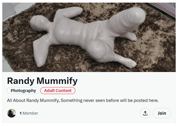 randy_mummify's tweet photo. Join Now to access my private content that no one has ever seen before
https://t.co/Iw2cHde6uH
#randymummify #mummy #mummified #mummification https://t.co/CtgoDntEAd