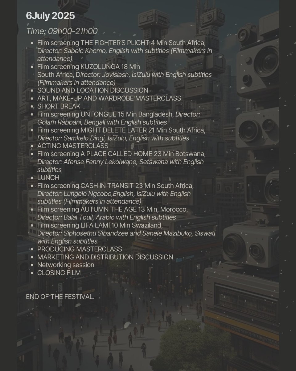 I'm thrilled to announce that my short film, 'Lifa Lami,' has been officially selected to screen at the Waterloo Film Festival in Durban! This recognition means the world to me, and I'm grateful for the opportunity to share my work with the community.