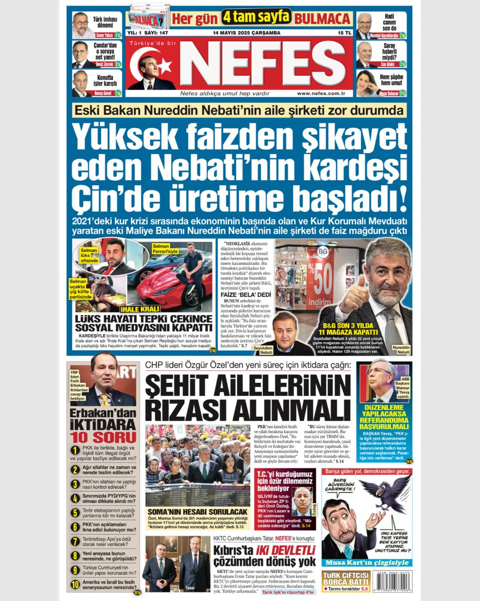 Eski Bakan Nureddin Nebati’nin aile şirketi zor durumda