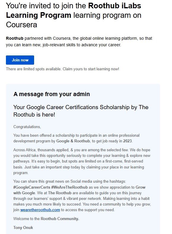 OBTech (@obongmths) on Twitter photo <a href="/ilabsglobal/">Innovations Labs</a> has partnered with <a href="/Theroothub/">The RootHub #10YearsOfImpact</a> to offer Google Career Certificate training.
Dm or comment “Tech” to join the waitlist for the second batch kickstarting by July (Enrollment begins by June). <a href="/ilabsglobal/">Innovations Labs</a> has partnered with <a href="/Theroothub/">The RootHub #10YearsOfImpact</a> to offer Google Career Certificate training.
Dm or comment “Tech” to join the waitlist for the second batch kickstarting by July (Enrollment begins by June).