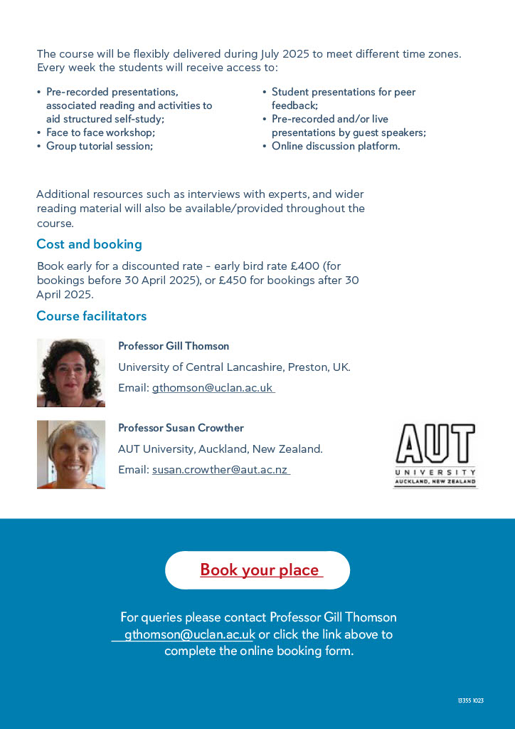 Book your place here for the Hermeneutic Phenomenology Methodology online course in July! 🤓tinyurl.com/ys3fj739

@UCLanResearch
<a href="/gill_thomson/">Gill</a>
<a href="/SusanCrowtherMW/">Prof Susan Crowther</a>