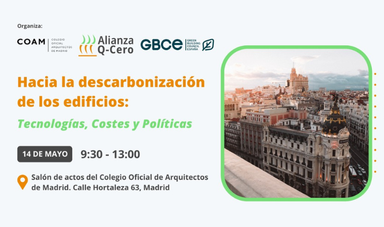 COAM (@coamadrid) on Twitter photo Ultimamos los detalles para desarrollar la jornada 'Hacia la descarbonización de edificios: tecnologías, costes y políticas', realizada en colaboración con la Alianza Q-Cero y el <a href="/GBCEs/">Green Building Council España</a>.
🕤9:30h | Salón de actos
👉coam.org/es/actualidad/… Ultimamos los detalles para desarrollar la jornada 'Hacia la descarbonización de edificios: tecnologías, costes y políticas', realizada en colaboración con la Alianza Q-Cero y el <a href="/GBCEs/">Green Building Council España</a>.
🕤9:30h | Salón de actos
👉coam.org/es/actualidad/…