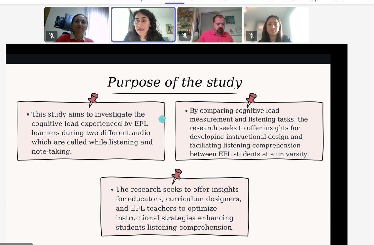 Aysegul_Kaban's tweet image. Tuğçe Aybikem Kıran has successfully defended her master’s thesis titled “The Impact of Cognitive Load on EFL Listening Comprehension: A Comparative Analysis of Note-Taking and While Listening.”
#proudsupervisor #cognitiveload
