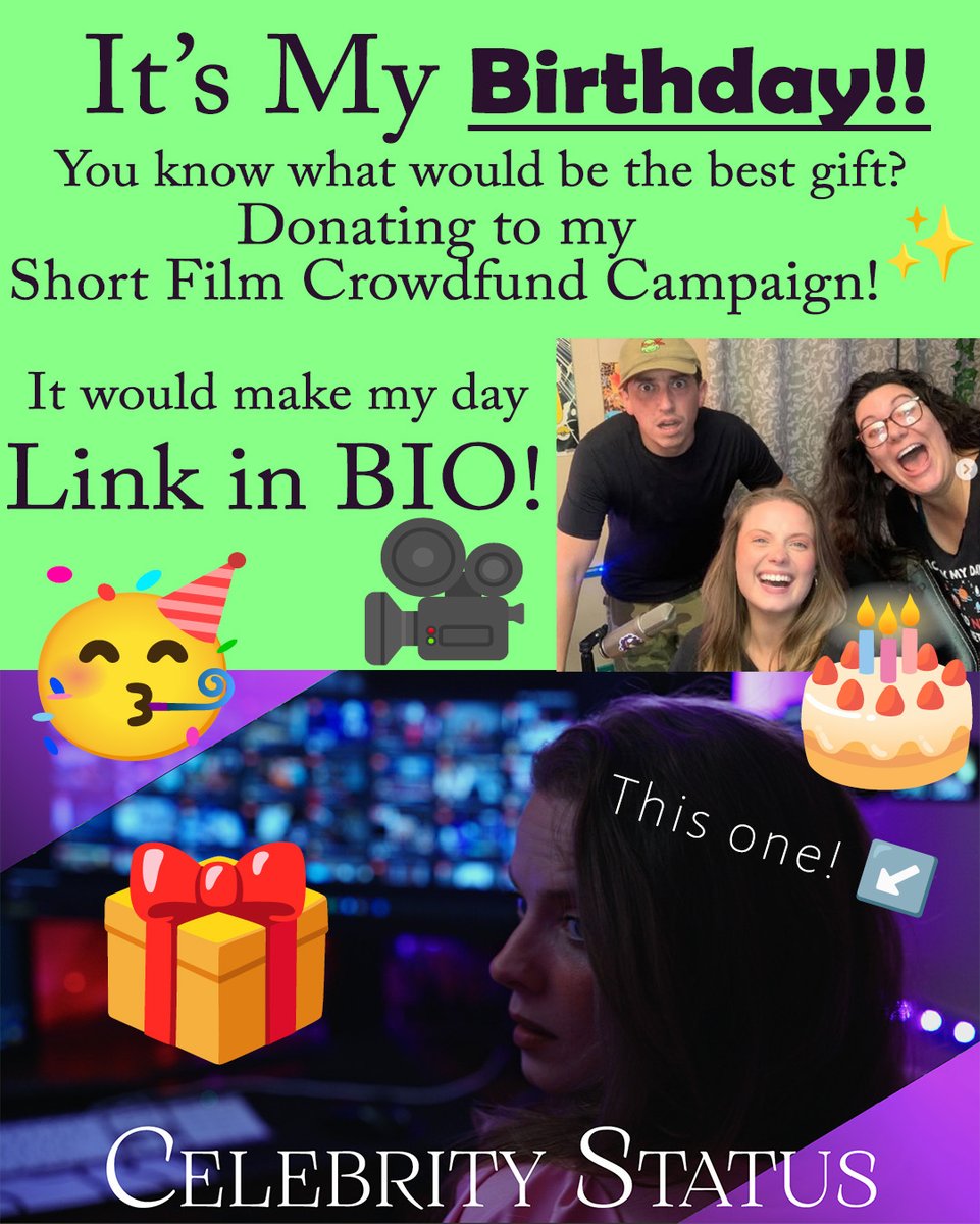 Lol I'm in my thirties! Just embracing life! If you're able to spare even a few dollars, it would be such a sweet bday gift! Thanks so much! ifundwomen.com/projects/film-…