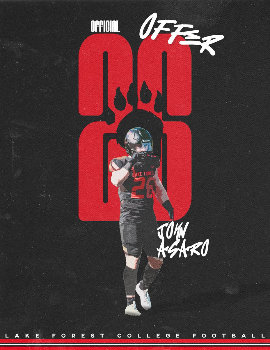 JOHN ASARO 26’ WR (@_johnasaro2) on Twitter photo #AGTG After an amazing conversation with <a href="/LFC_FOOTBALL/">Jim Catanzaro</a> and <a href="/M_Gorogianis87/">Mark Gorogianis</a> I am truly blessed to announce i’ve received my first offer to Lake Forest! #GoForesters 🔴⚪️ #AGTG After an amazing conversation with <a href="/LFC_FOOTBALL/">Jim Catanzaro</a> and <a href="/M_Gorogianis87/">Mark Gorogianis</a> I am truly blessed to announce i’ve received my first offer to Lake Forest! #GoForesters 🔴⚪️