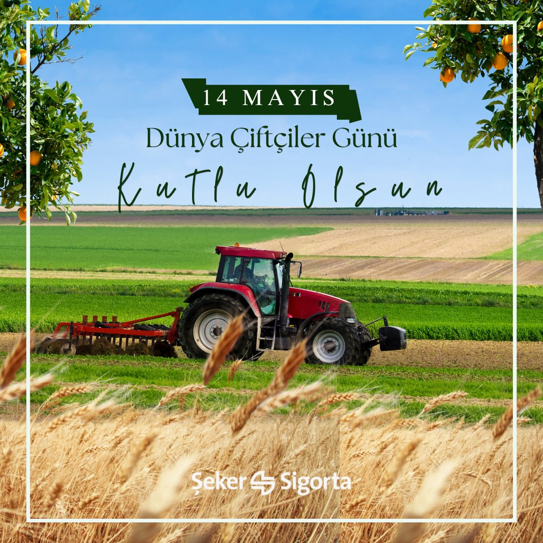 Toprağa emek veren, alın teriyle üretimi var eden tüm çiftçilerimizin 14 Mayıs Dünya Çiftçiler Günü’nü kutluyoruz.
Üretimin sürdürülebilirliği için çalışan çiftçilerimizin yanındayız.
#SekerSigorta
#DünyaÇiftçilerGünü 
#ÜretiminGüvencesi