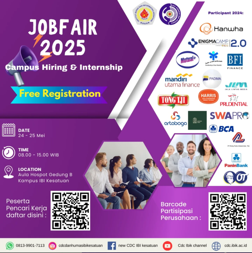 GRATIS &amp; TERBUKA UNTUK UMUM!

Jangan sampai ketinggalan! Scan QR code
atau daftar di : forms.gle/VavfUdmmxag8sx…

Link Grup peserta : chat.whatsapp.com/BRWhbcw0XA447m…

Sumber: instagram.com/p/DJBaNUtSUs-/

#InfoJobfairMei2025 #InfoJobfairBogor2025