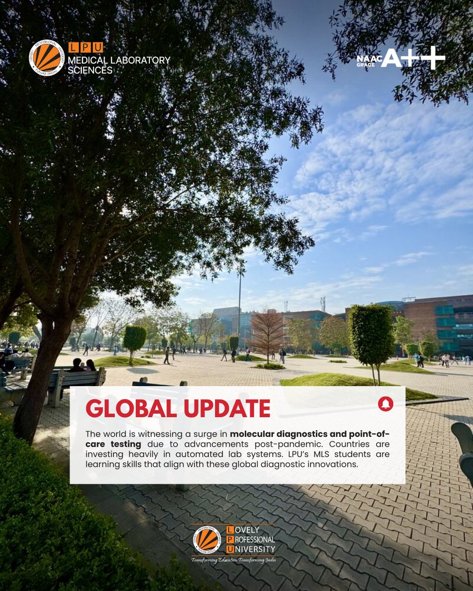 LPUMLSDept's tweet image. The world is evolving—and so is diagnostics! From molecular diagnostics to point-of-care testing, automation is revolutionizing healthcare labs globally. 
@lpuuniversity 
#GlobalSkills #MolecularDiagnostics #PointOfCareTesting #LPU #LovelyProfessionalUniversity #MLS