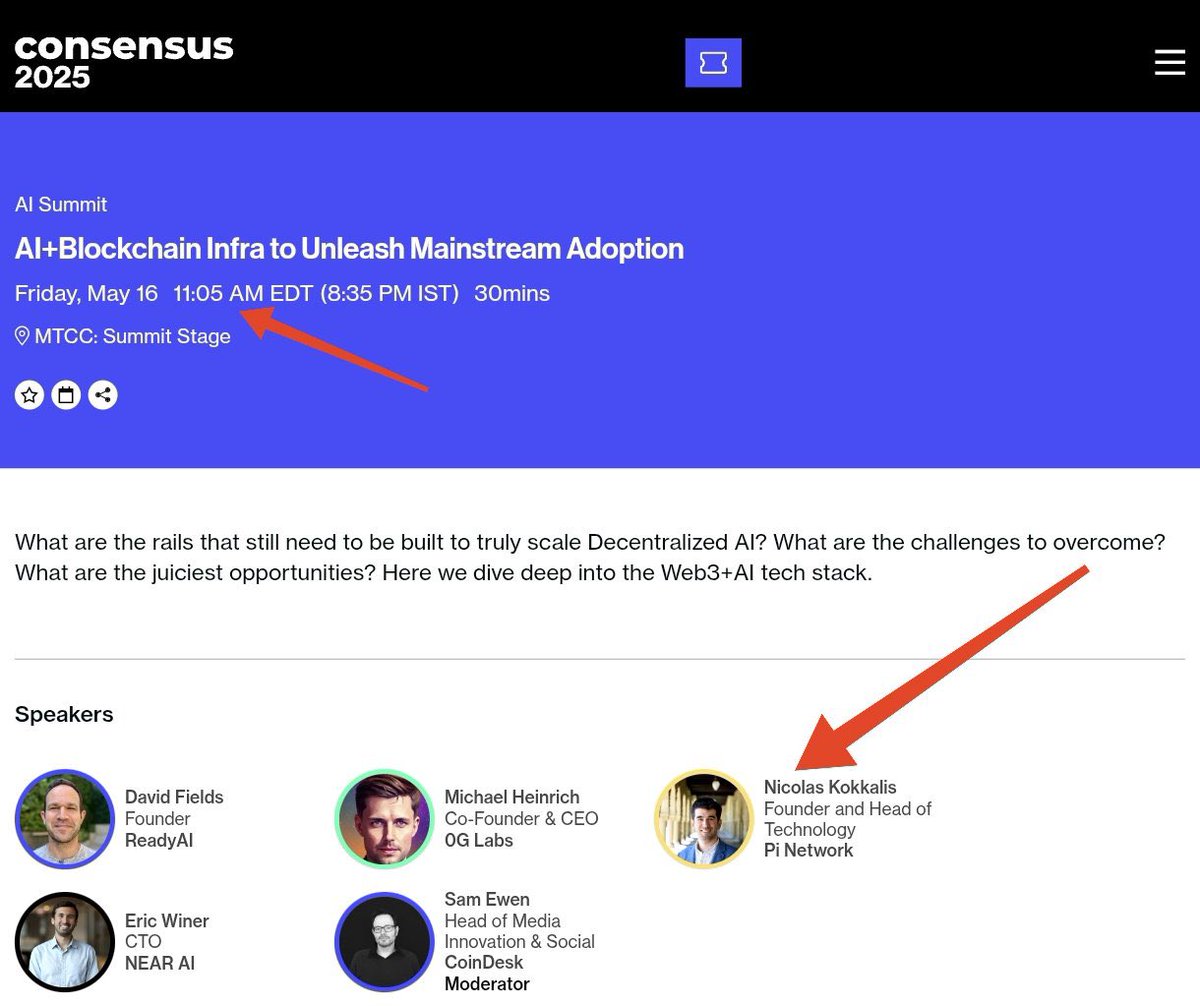 PI PODCAST🎙️𝛑 (@pipodcaste) on Twitter photo Guess who just confirmed his presence at the #Consensus2025 on Friday 16th May, you got it right <a href="/nkokkalis/">Nicolas Kokkalis</a> himself will be there representing <a href="/PiCoreTeam/">Pi Network</a> .
Could this alone be a bullish sign for $pi so investors should size up their positions added to the fact that we have Guess who just confirmed his presence at the #Consensus2025 on Friday 16th May, you got it right <a href="/nkokkalis/">Nicolas Kokkalis</a> himself will be there representing <a href="/PiCoreTeam/">Pi Network</a> .
Could this alone be a bullish sign for $pi so investors should size up their positions added to the fact that we have