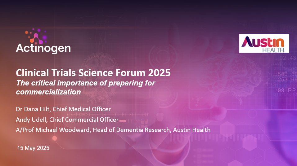 $ACW Join our 'plain English' 1-hour webinar at 11am Sydney time tmw, 15 May. CMO Dana Hilt &amp; panelists discuss the latest developments in the quest for effective Alz treatments &amp; how $ACW is preparing for the future commercialization of Xanamem
Register: ow.ly/zfC750VSfl2
