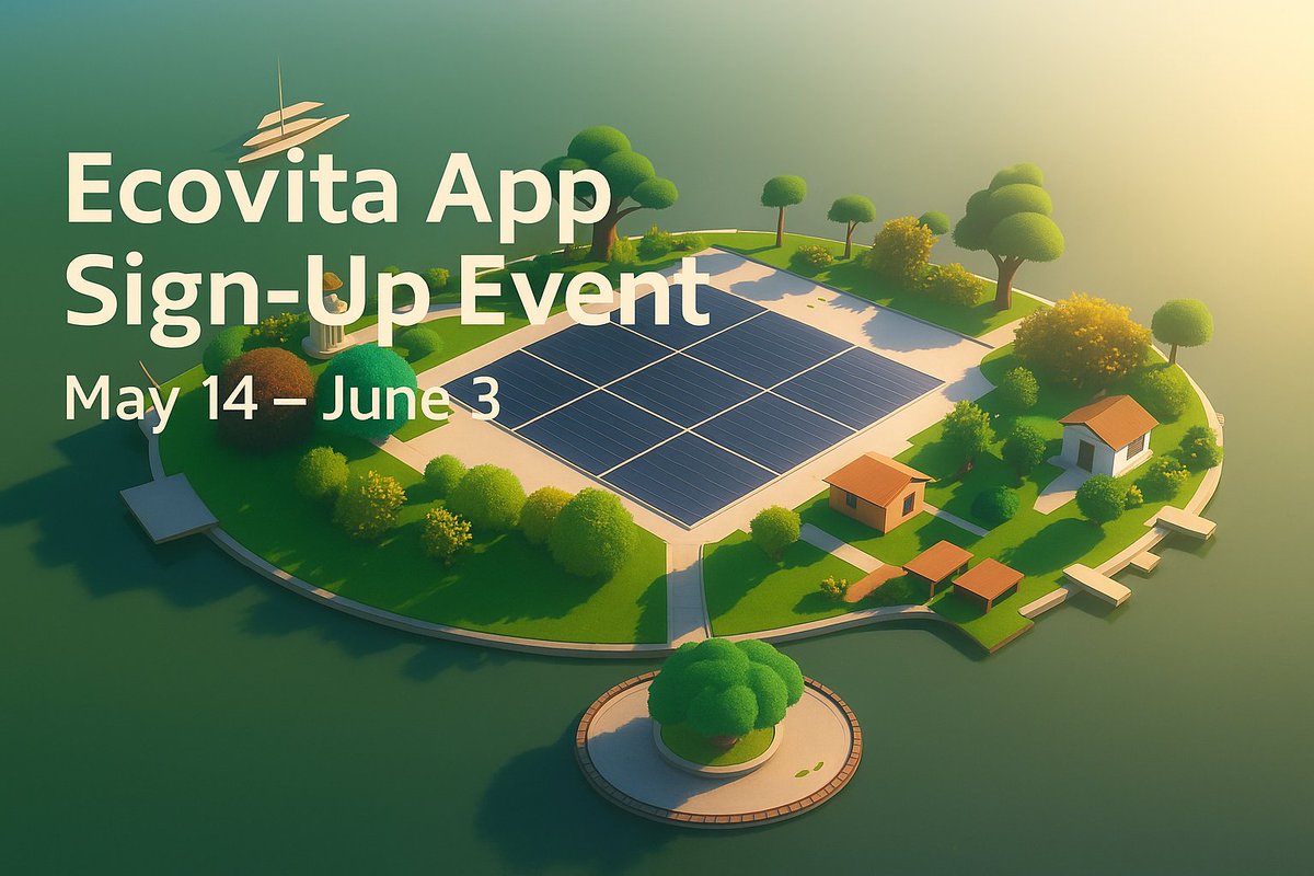 🚨 [ECOVITA App Sign-Up Event]
Join the eco-friendly X2E project #ECOVITA and win rewards! 🌱📱

🗓️ May 14 – June 3

How to join ⬇️
1️⃣ Download the app
2️⃣ Sign up
3️⃣ Submit this form: forms.gle/wLjP2ZrVkhPyyK…

#Airdrop #CryptoEvent #NFT #Web3 #Giveaway #SustainableFuture