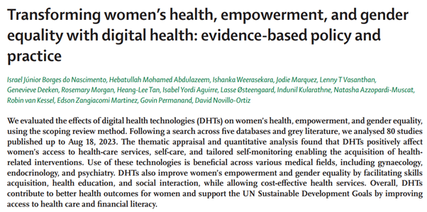David Novillo Ortiz (@davidnovillo) on Twitter photo Did you know that even though women live longer than men, they spend fewer years in good health?
A while back, <a href="/WHO_Europe/">WHO/Europe</a> published an important study on the role of #DigitalHealth solutions in improving women’s health, empowerment, and gender equality.
We found that tools Did you know that even though women live longer than men, they spend fewer years in good health?
A while back, <a href="/WHO_Europe/">WHO/Europe</a> published an important study on the role of #DigitalHealth solutions in improving women’s health, empowerment, and gender equality.
We found that tools