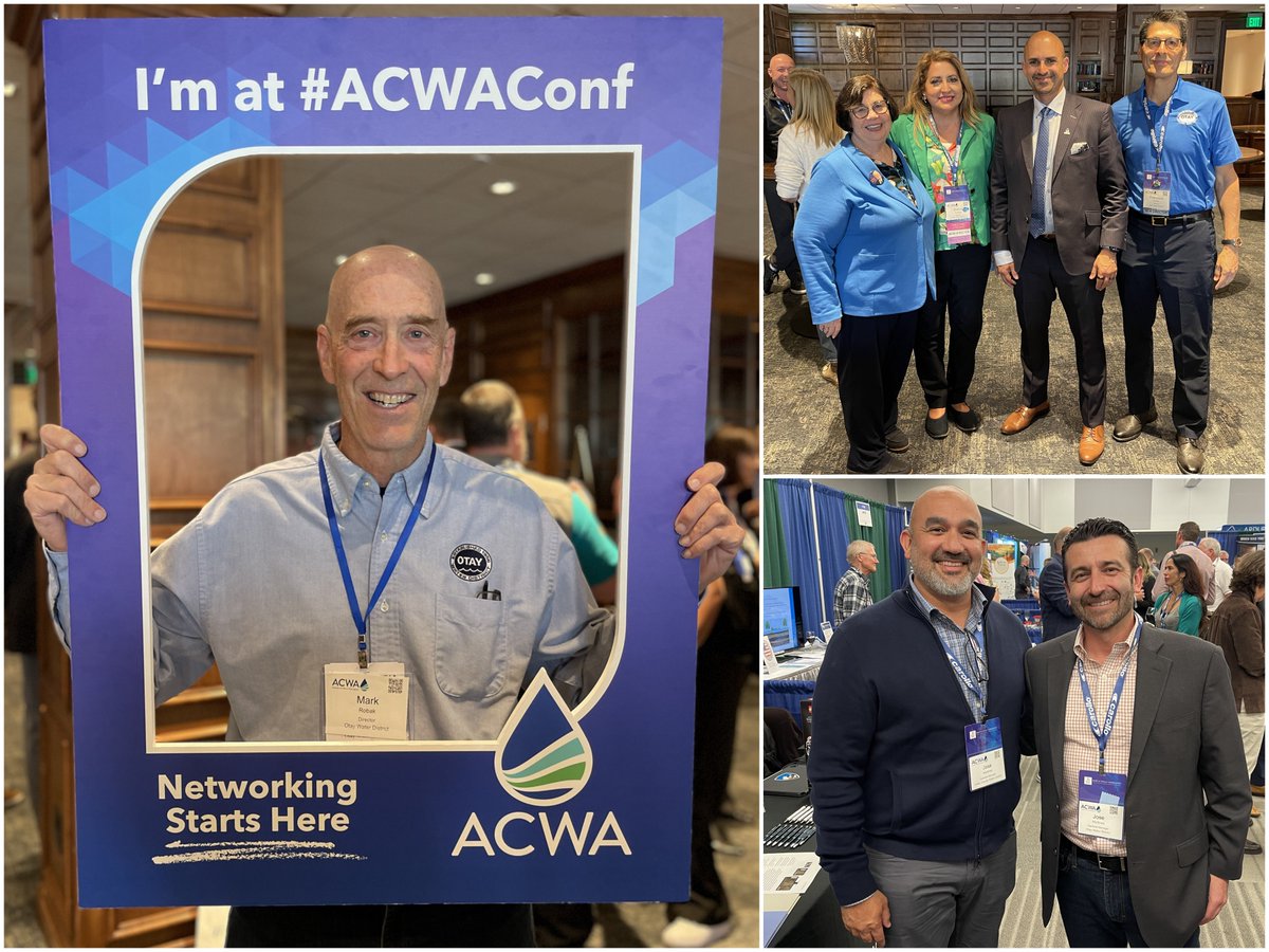 Great first day of receptions at <a href="/ACWAWater/">ACWA</a> Conference!

Our two new Board Members <a href="/OtayWater/">Otay Water District</a> Delfina Gonzalez and Frank Rivera, got to meet ACWA President Kathy Green and Interim Executive Director, Marwan Khalifa.

And our General Manager Jose Martinez, got to see his