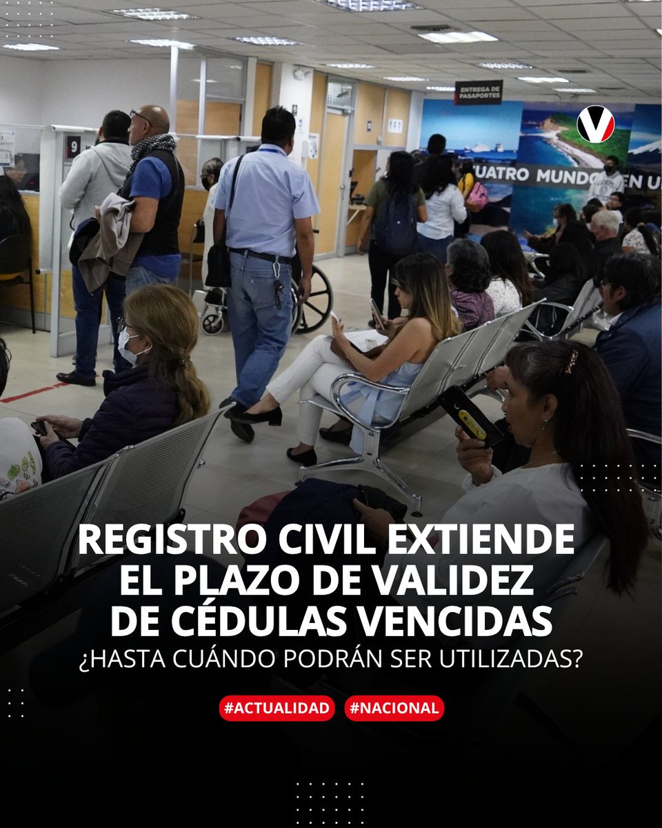 El Registro Civil del Ecuador dispuso la extensión del uso de cédulas de identidad vencidas, permitiendo a la ciudadanía seguir utilizando sus documentos caducados para realizar trámites. ¿Hasta cuándo estará vigente? ▶️ v.vistazo.com/3ZfnKVe