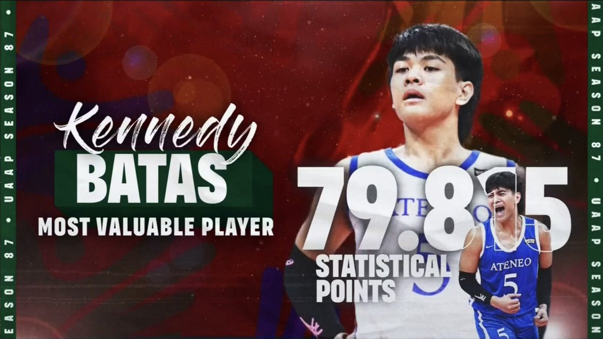 Gab_TheGUIDON's tweet image. A CROWN FOR A KWEEN👑
Ateneo’s Kennedy Batas receives the UAAP Season 87 Most Valuable Player award after a stellar campaign.
Batas becomes the first Blue Eagle to win MVP since Marck Espejo in Season 80.
@TheGUIDONSports
#UAAPVolleyball