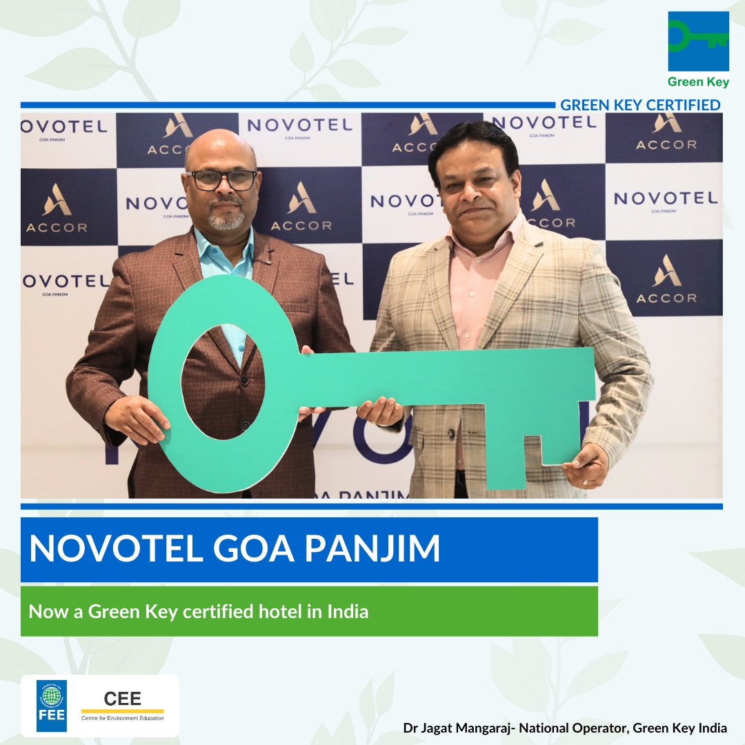 Novotel Goa Panjim has officially earned the #GreenKey certification, joining the ranks of leading hotels championing sustainable hospitality worldwide. Congratulations to the entire team for their commitment to sustainability and a greener future!